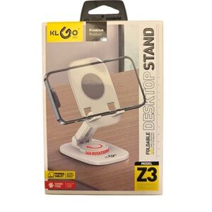 White Foldable Desktop Stand for Tablets and Phones